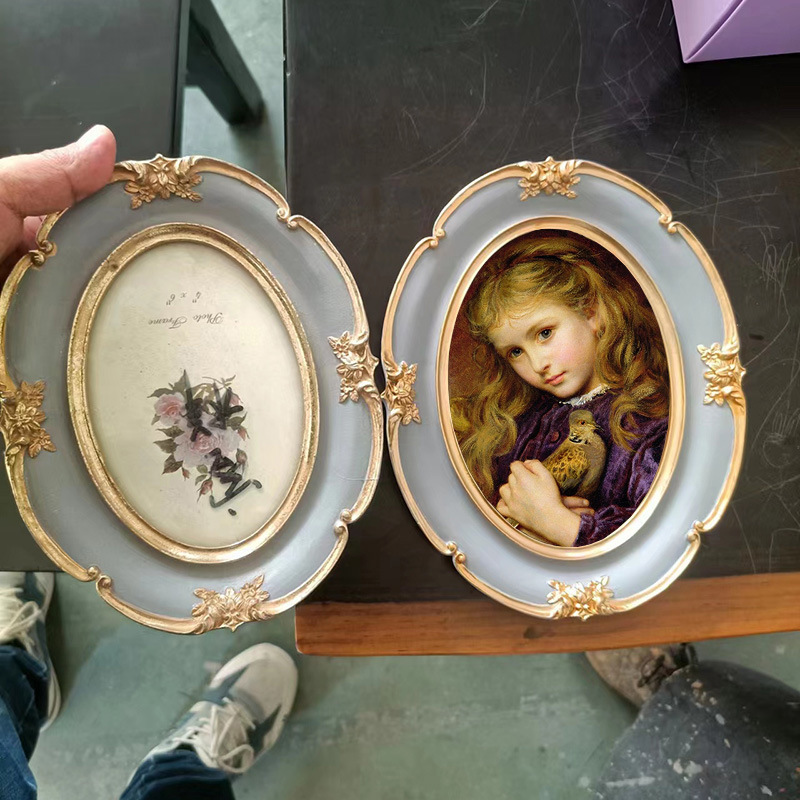 Resin Art Ideas - Овальная винтажная фоторамка в европейском стиле