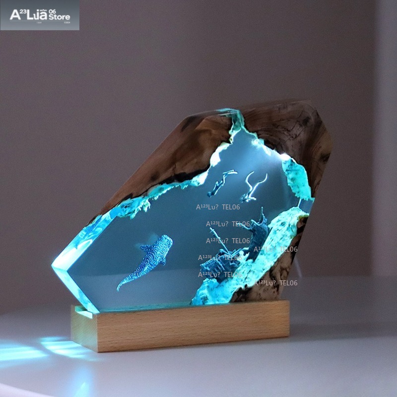 Resin Art Light - Ночник из дерева и смолы с