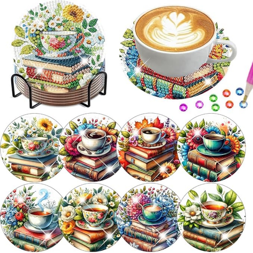 Resin Art For Beginner - Набор из 8 подставок для чашек