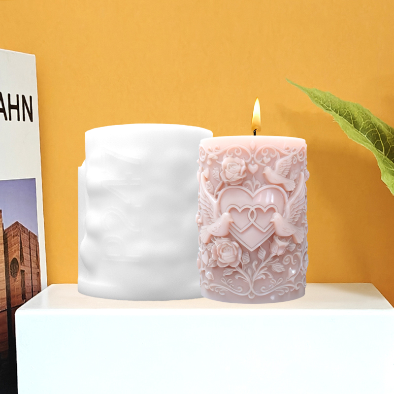 Двойное сердце, белый голубь,  – обзор и цена Resin Art And Design