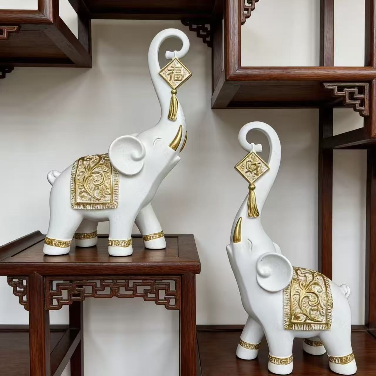 Пара фигурок слонов в китайско – обзор и цена Resin Art Gift For Wedding